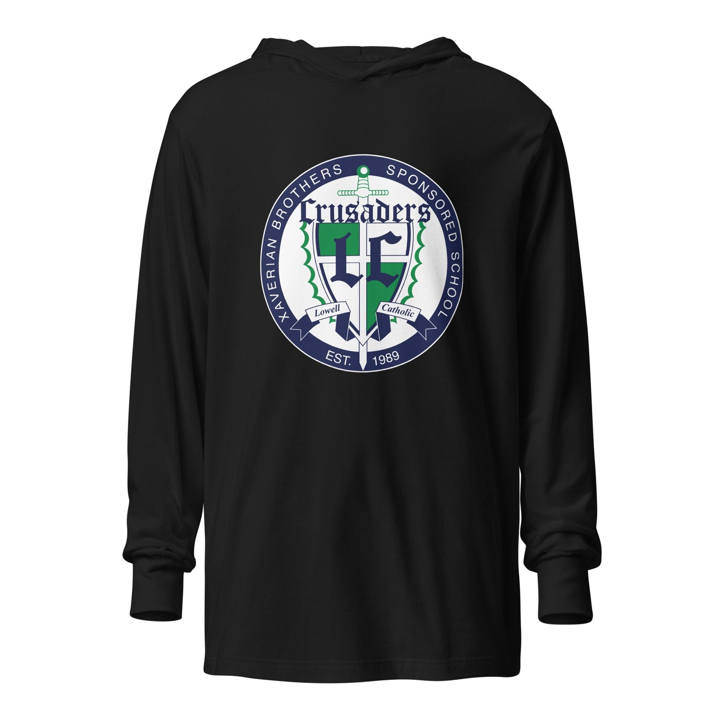 Performance | Hooded Long Sleeve T Shirt | Cheer | Badge Logo