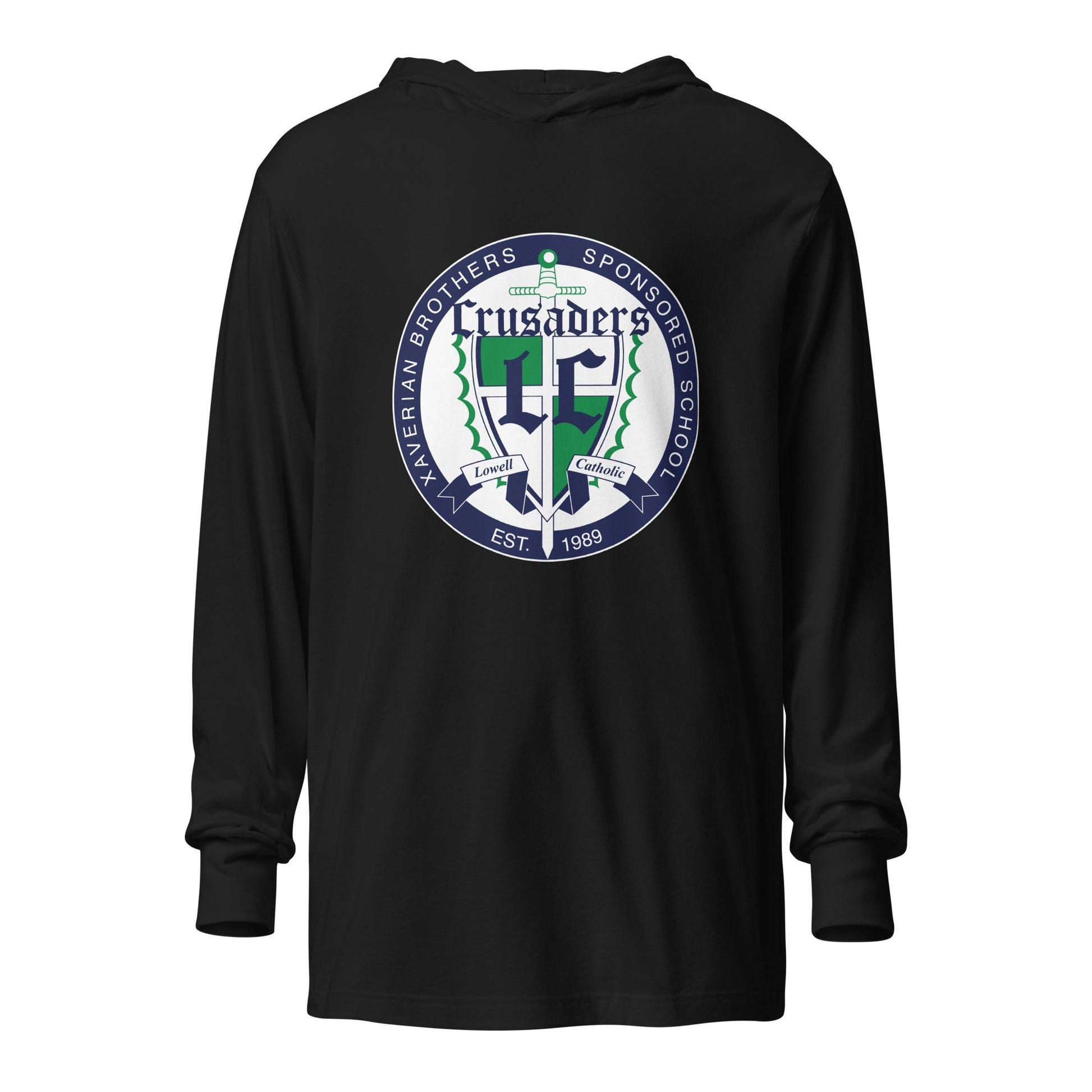 Performance | Hooded Long Sleeve T Shirt | Cheer | Badge Logo