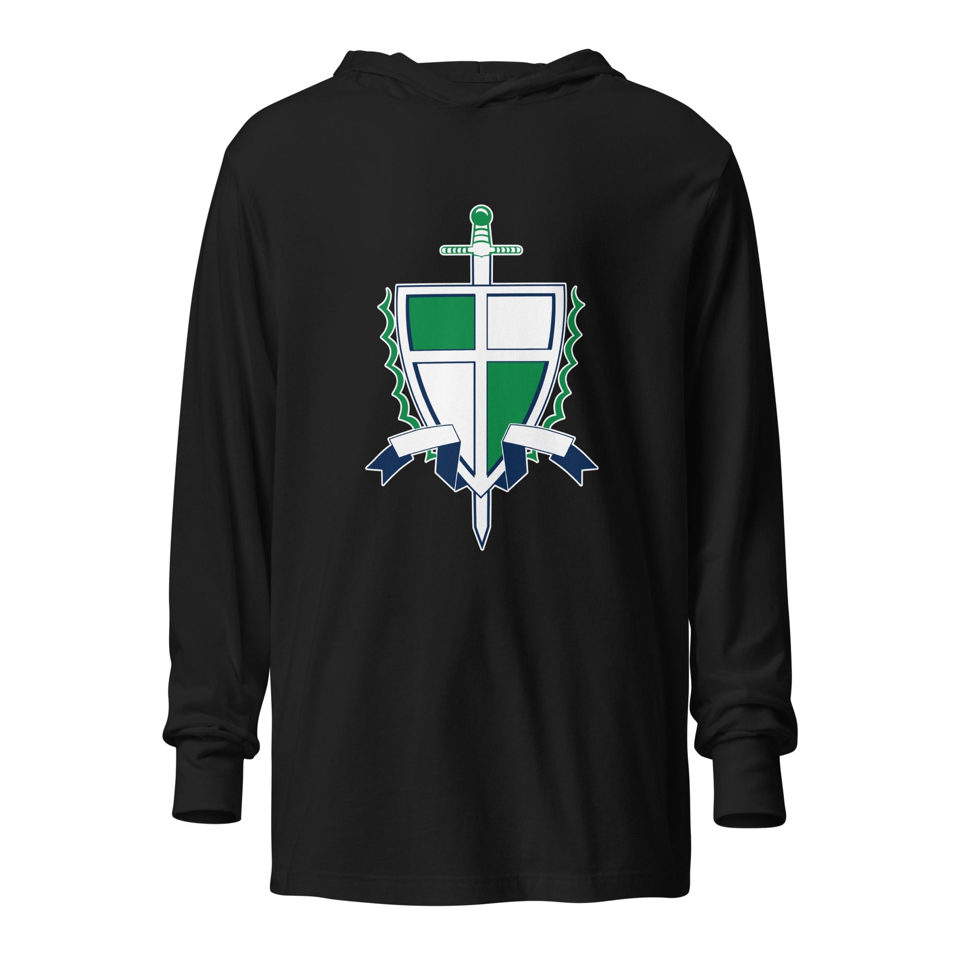 Performance | Hooded Long Sleeve T Shirt | Cheer | Shield Logo
