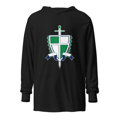 Performance | Hooded Long Sleeve T Shirt | Cheer | Shield Logo