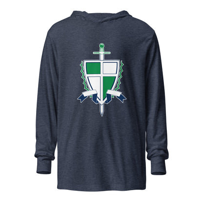 Performance | Hooded Long Sleeve T Shirt | Cheer | Shield Logo