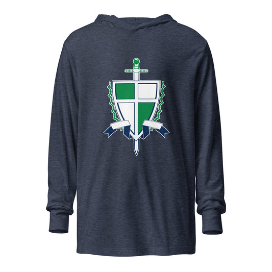 Performance | Hooded Long Sleeve T Shirt | Cheer | Shield Logo