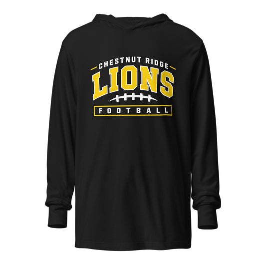 Performance | Hooded Long Sleeve T Shirt | Chestnut Ridge Lions Football | Valor Logo