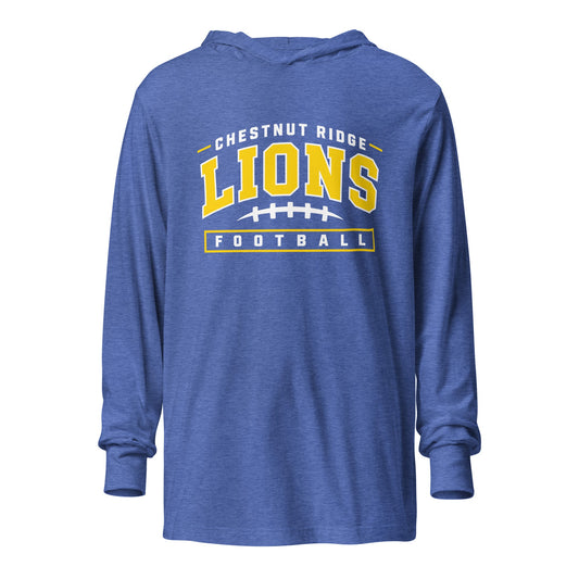Performance | Hooded Long Sleeve T Shirt | Chestnut Ridge Lions Football | Valor Logo