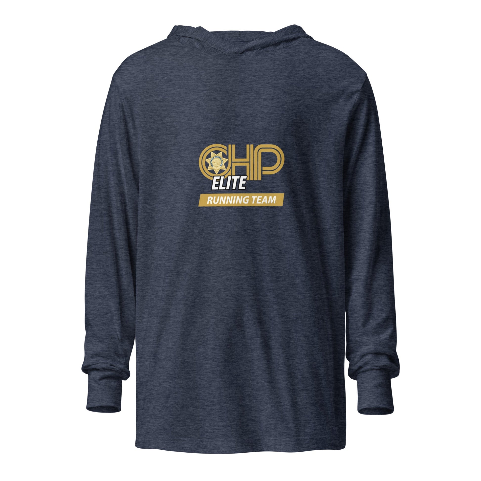 Performance | Hooded Long Sleeve T Shirt | CHP Elite Running Team | Runner Crest Logo