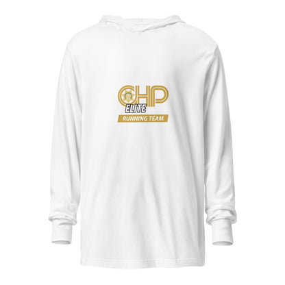 Performance | Hooded Long Sleeve T Shirt | CHP Elite Running Team | Runner Crest Logo