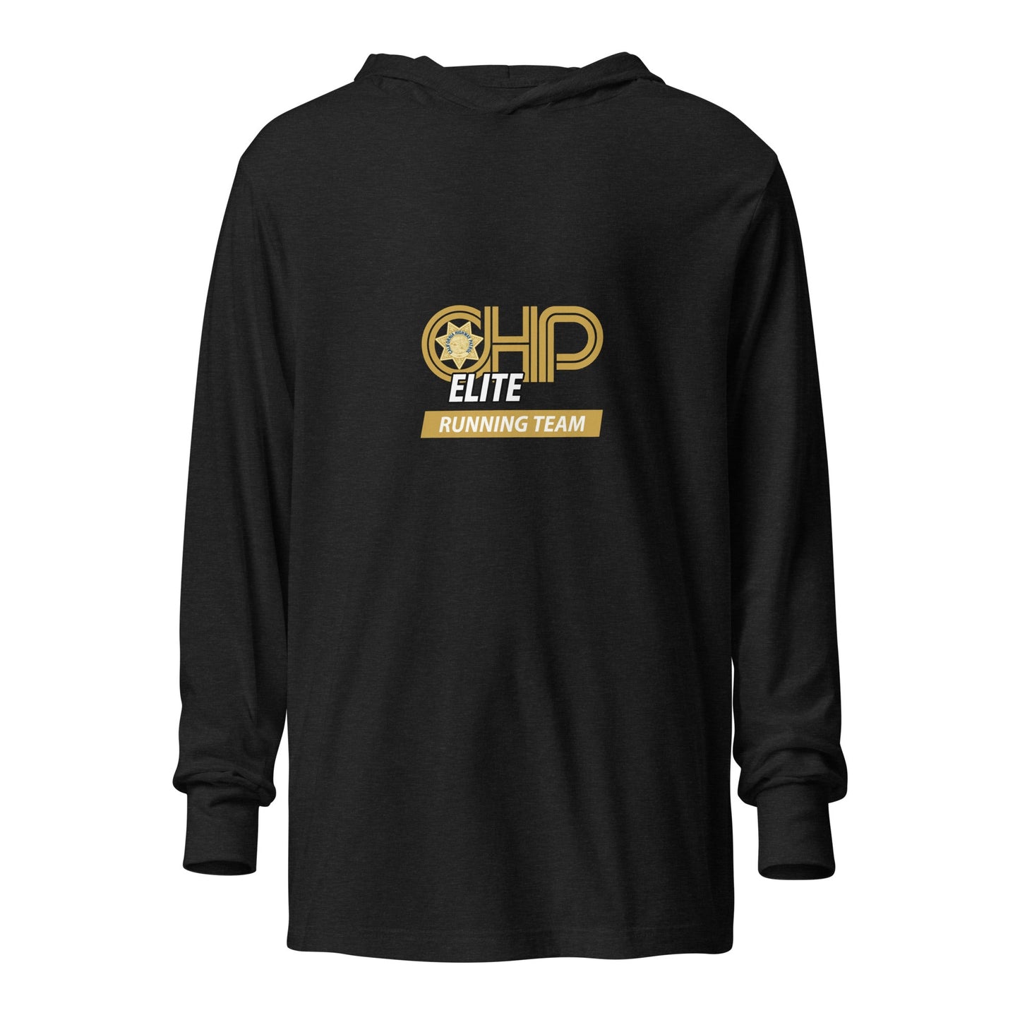 Performance | Hooded Long Sleeve T Shirt | CHP Elite Running Team | Runner Crest Logo