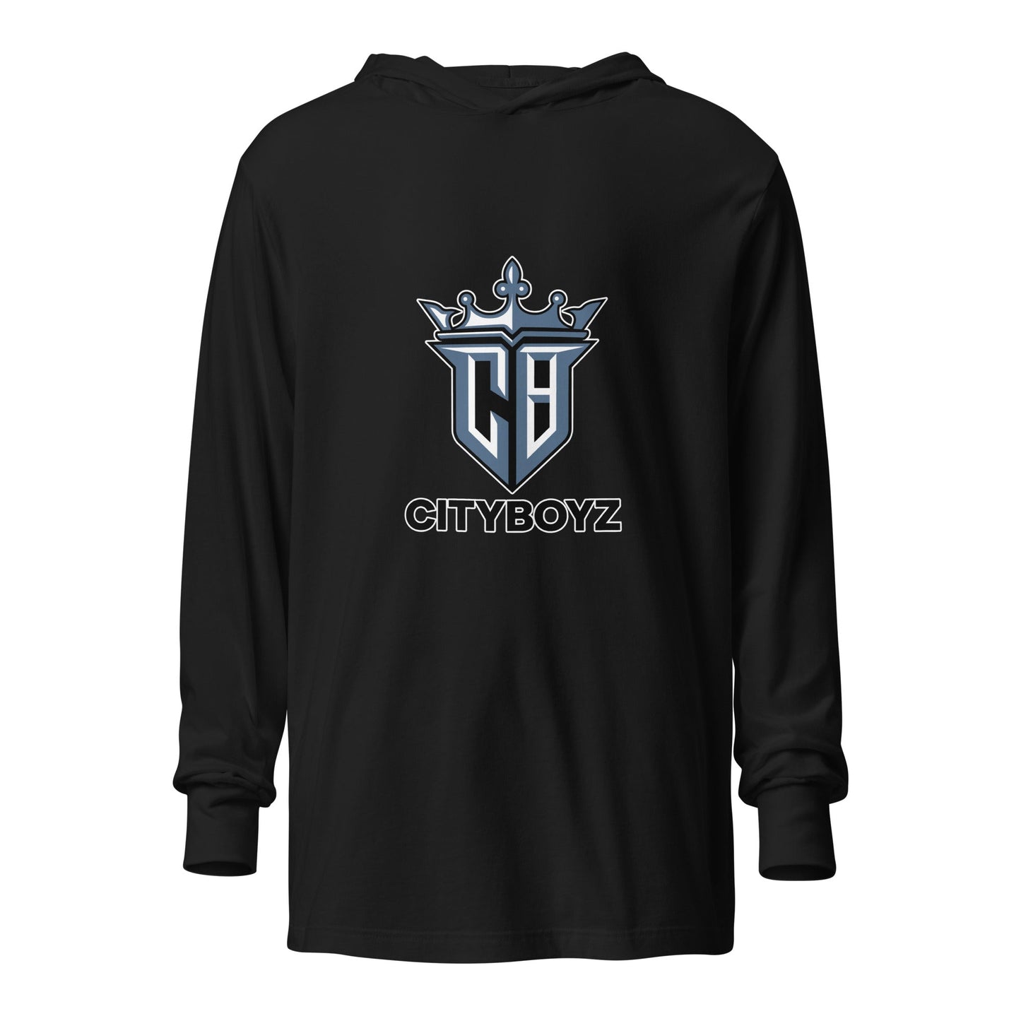 Performance | Hooded Long Sleeve T Shirt | City Boyz Elite | Crown Valor Logo