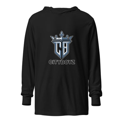 Performance | Hooded Long Sleeve T Shirt | City Boyz Elite | Crown Valor Logo