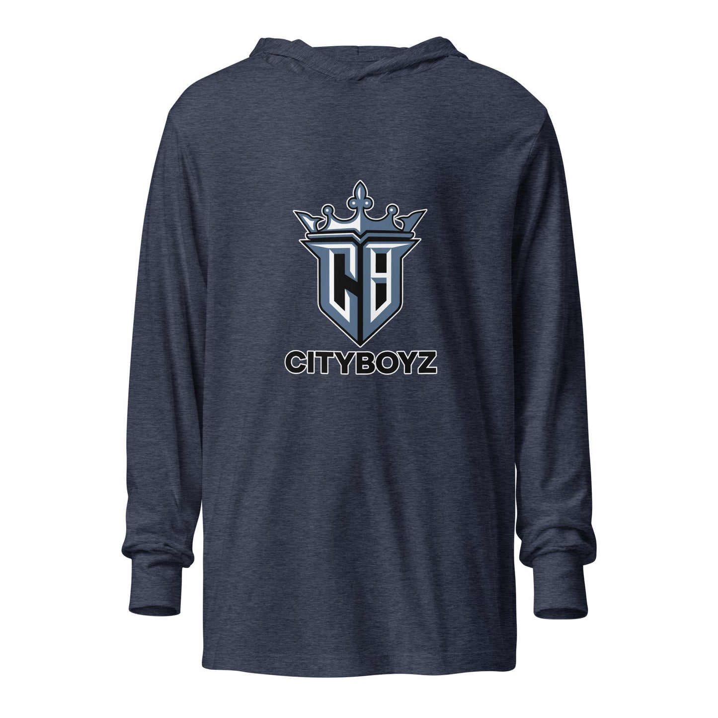 Performance | Hooded Long Sleeve T Shirt | City Boyz Elite | Crown Valor Logo