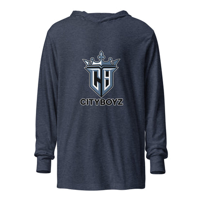 Performance | Hooded Long Sleeve T Shirt | City Boyz Elite | Crown Valor Logo