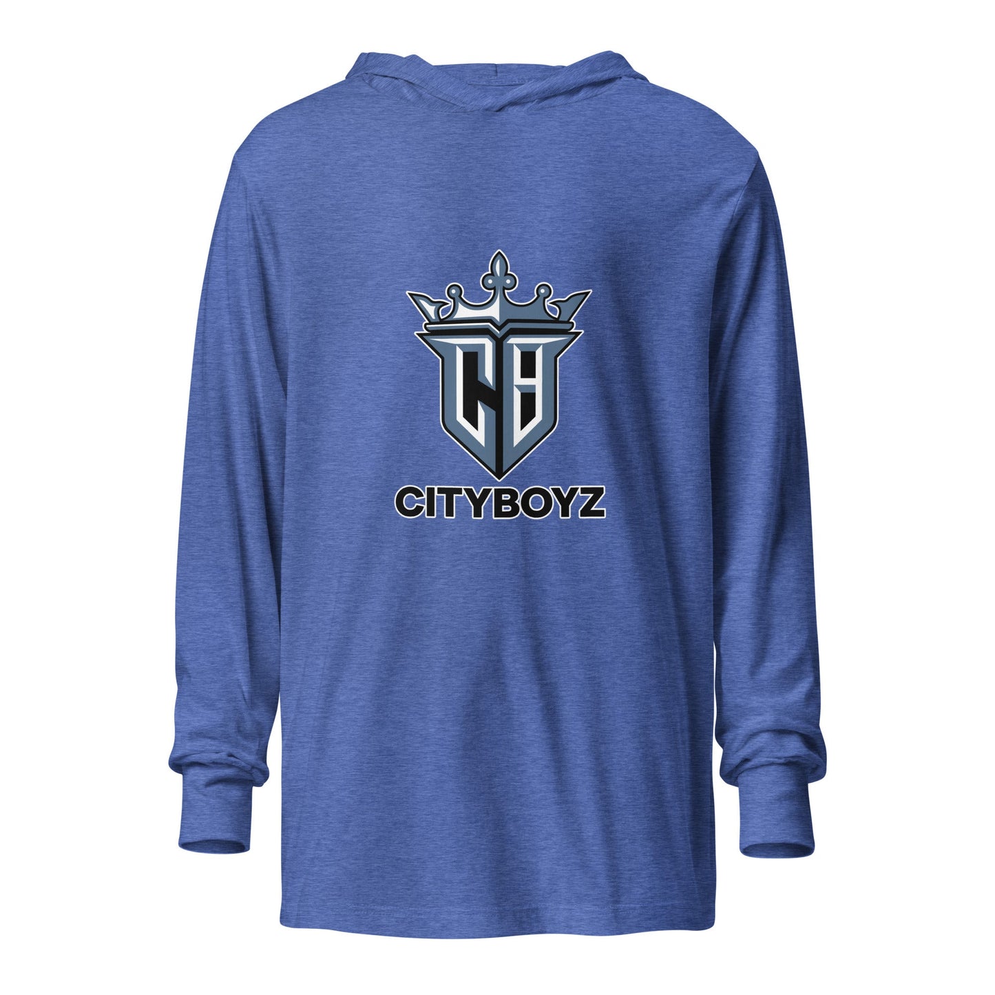 Performance | Hooded Long Sleeve T Shirt | City Boyz Elite | Crown Valor Logo