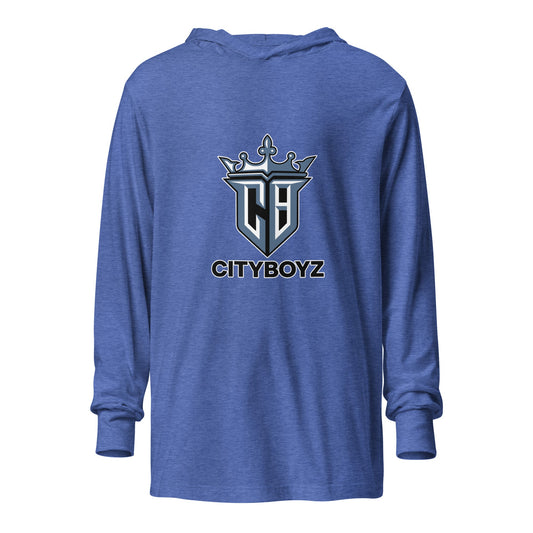 Performance | Hooded Long Sleeve T Shirt | City Boyz Elite | Crown Valor Logo