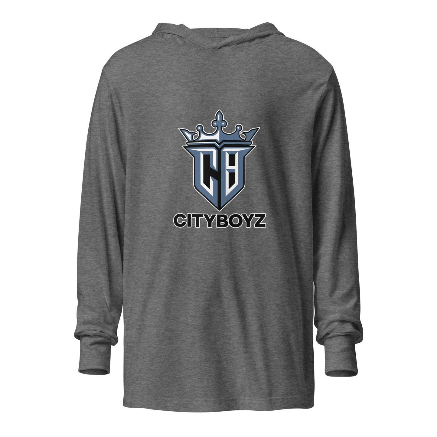 Performance | Hooded Long Sleeve T Shirt | City Boyz Elite | Crown Valor Logo