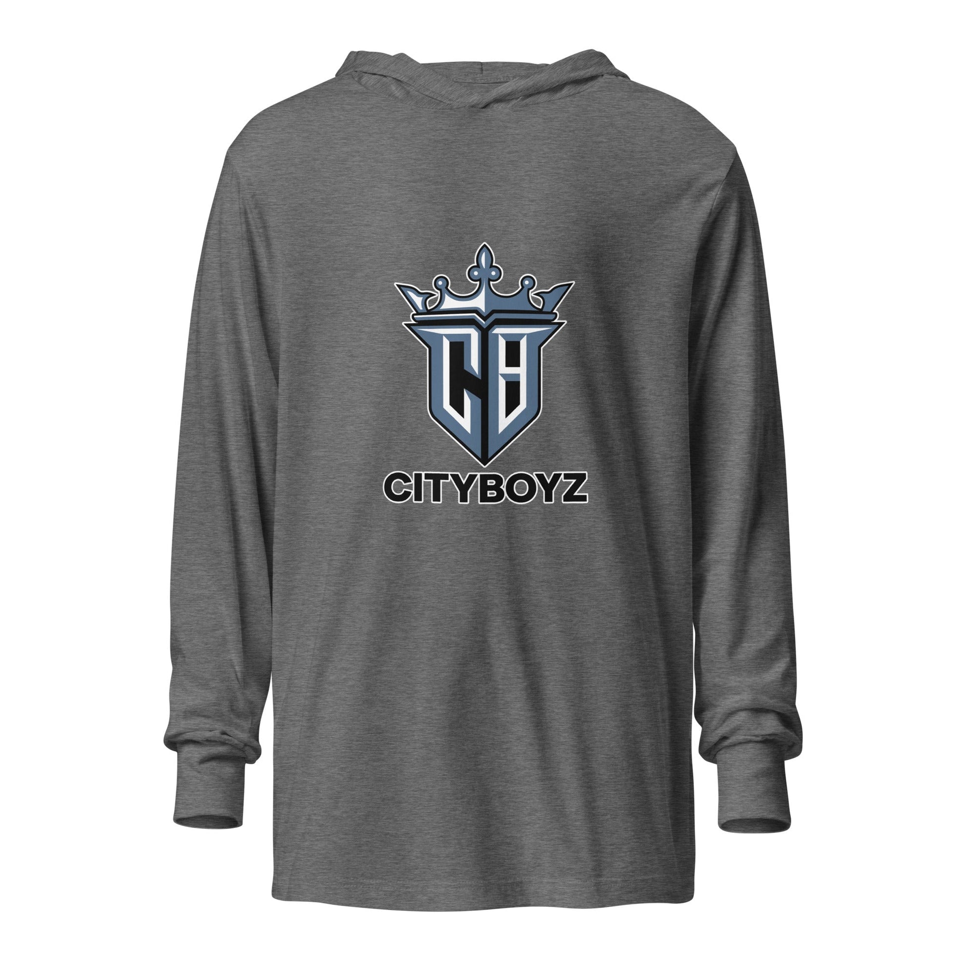 Performance | Hooded Long Sleeve T Shirt | City Boyz Elite | Crown Valor Logo