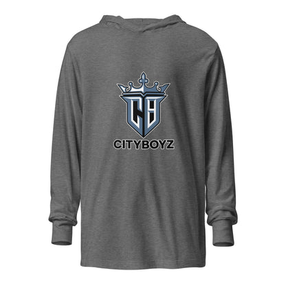 Performance | Hooded Long Sleeve T Shirt | City Boyz Elite | Crown Valor Logo