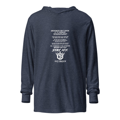 Performance | Hooded Long Sleeve T Shirt | City Boyz Elite | Legacy Builder Mark Logo