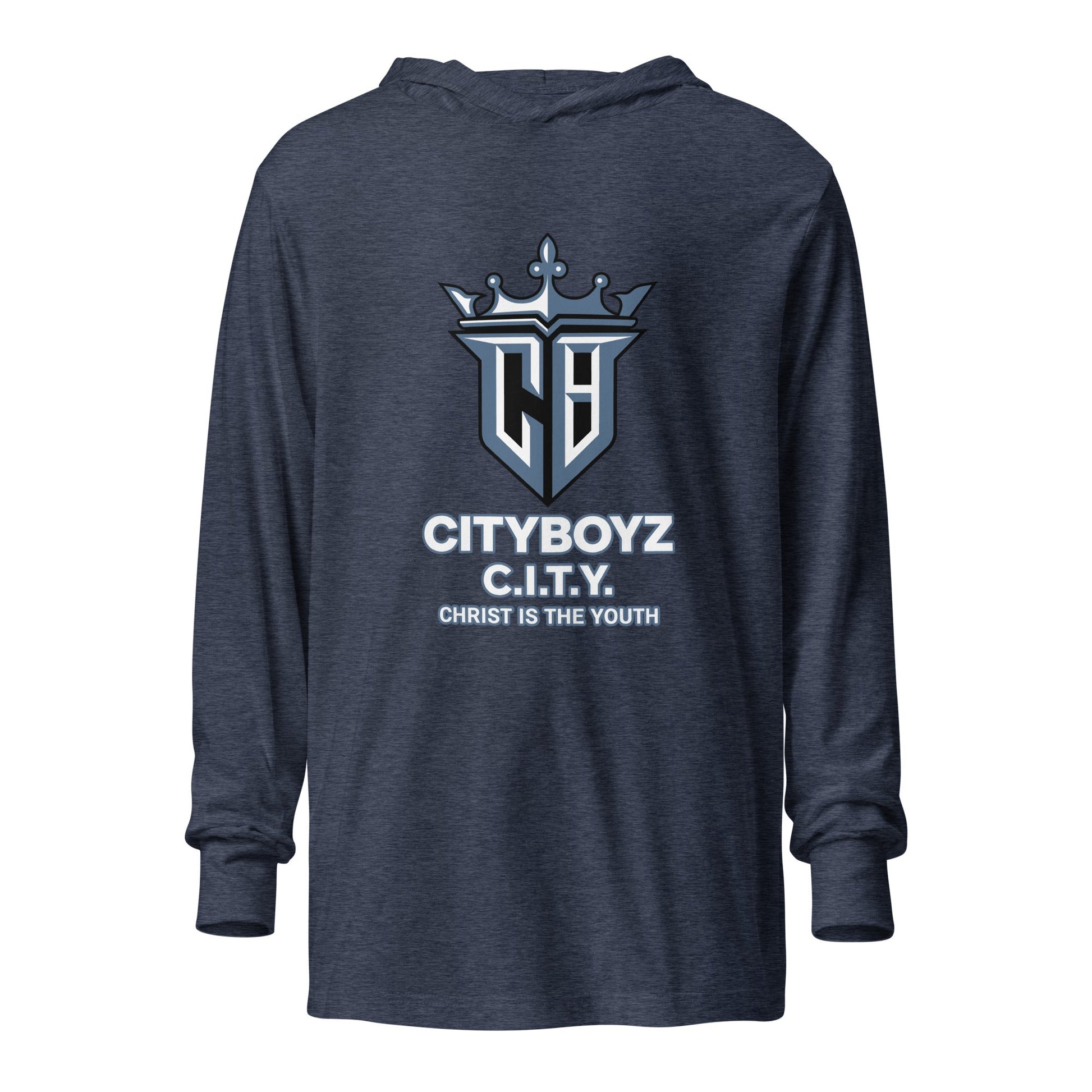 Performance | Hooded Long Sleeve T Shirt | City Boyz Elite | Victory Royale Logo
