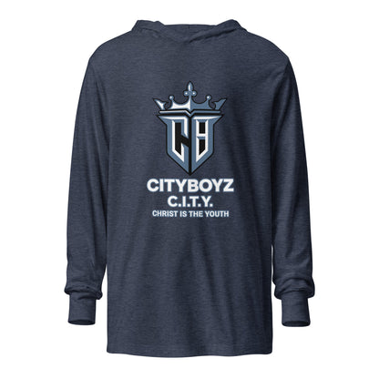 Performance | Hooded Long Sleeve T Shirt | City Boyz Elite | Victory Royale Logo