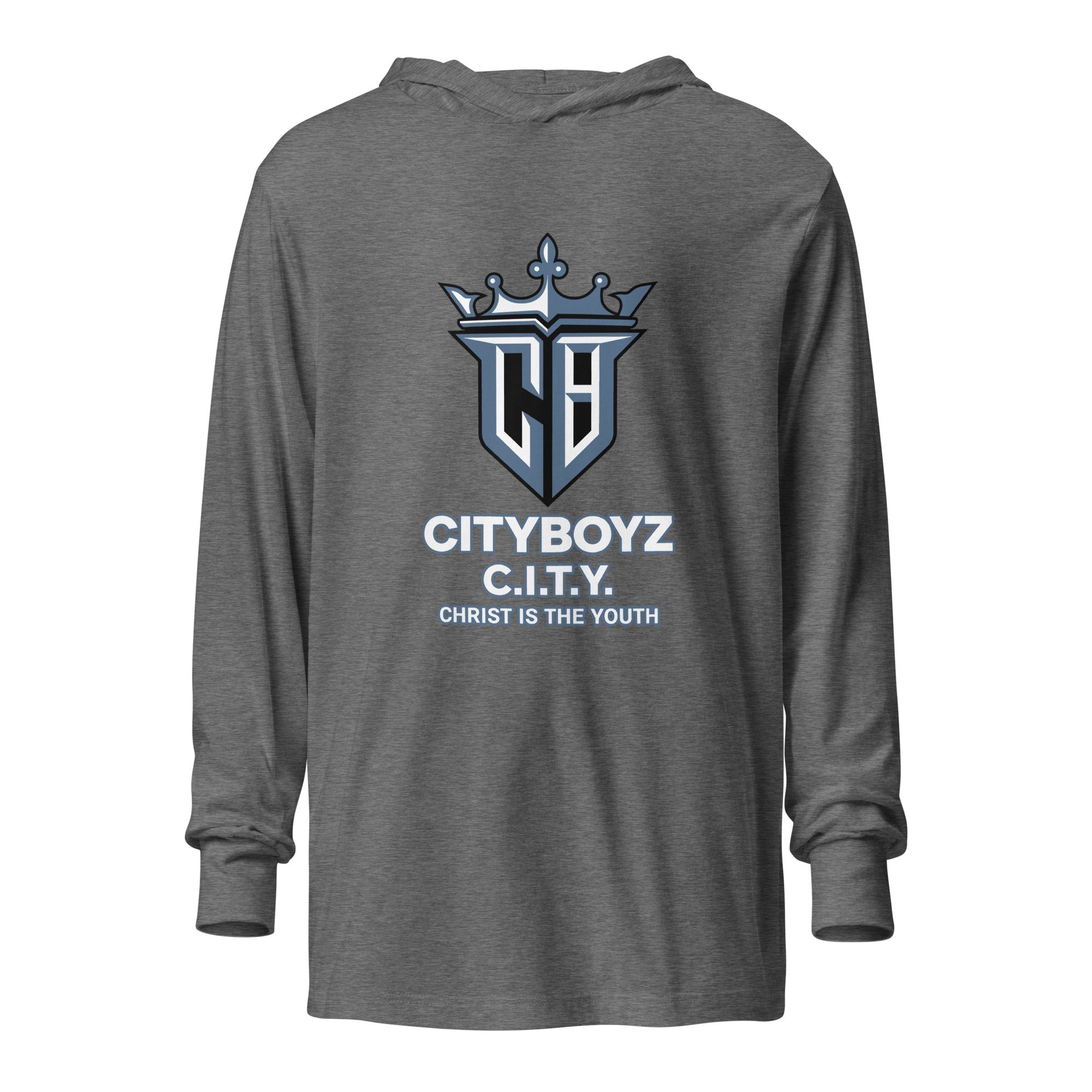 Performance | Hooded Long Sleeve T Shirt | City Boyz Elite | Victory Royale Logo