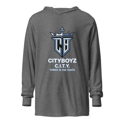 Performance | Hooded Long Sleeve T Shirt | City Boyz Elite | Victory Royale Logo