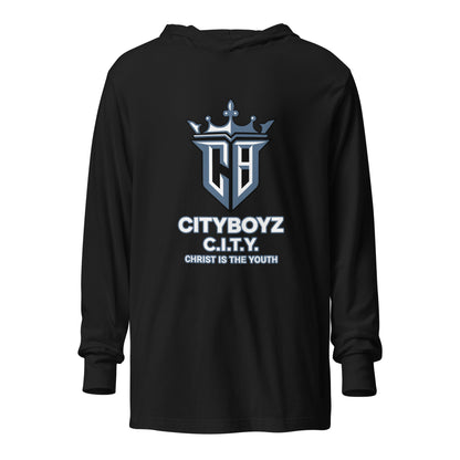 Performance | Hooded Long Sleeve T Shirt | City Boyz Elite | Victory Royale Logo