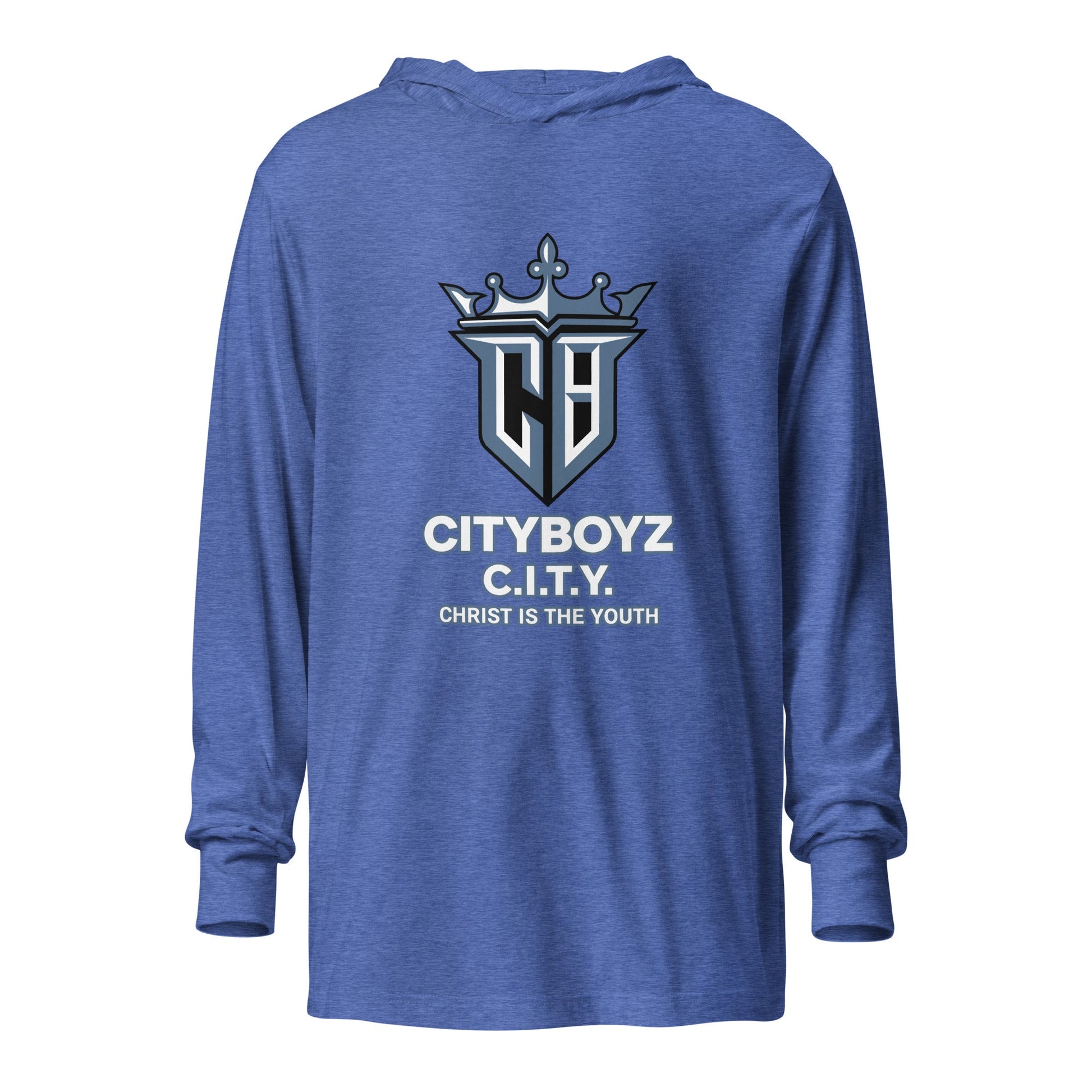Performance | Hooded Long Sleeve T Shirt | City Boyz Elite | Victory Royale Logo