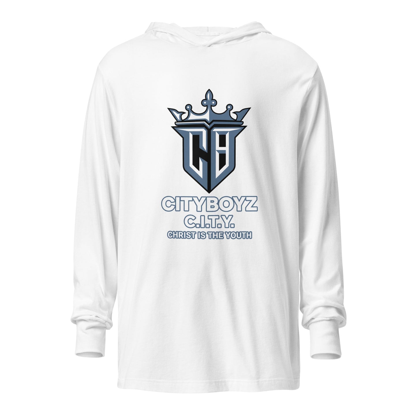 Performance | Hooded Long Sleeve T Shirt | City Boyz Elite | Victory Royale Logo
