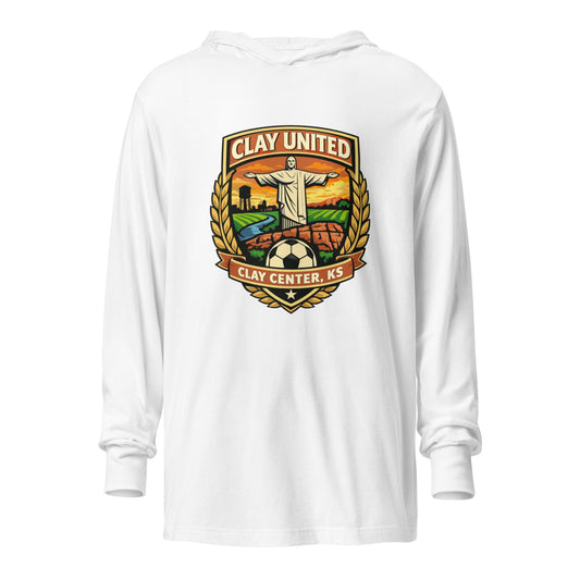 Performance | Hooded Long Sleeve T Shirt | Clay United | Crest Logo