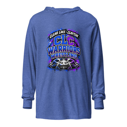 Performance | Hooded Long Sleeve T Shirt | Clear Lake - Clayton Wrestling | Apex Logo