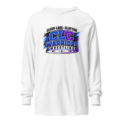 Performance | Hooded Long Sleeve T Shirt | Clear Lake - Clayton Wrestling | Vanguard Logo