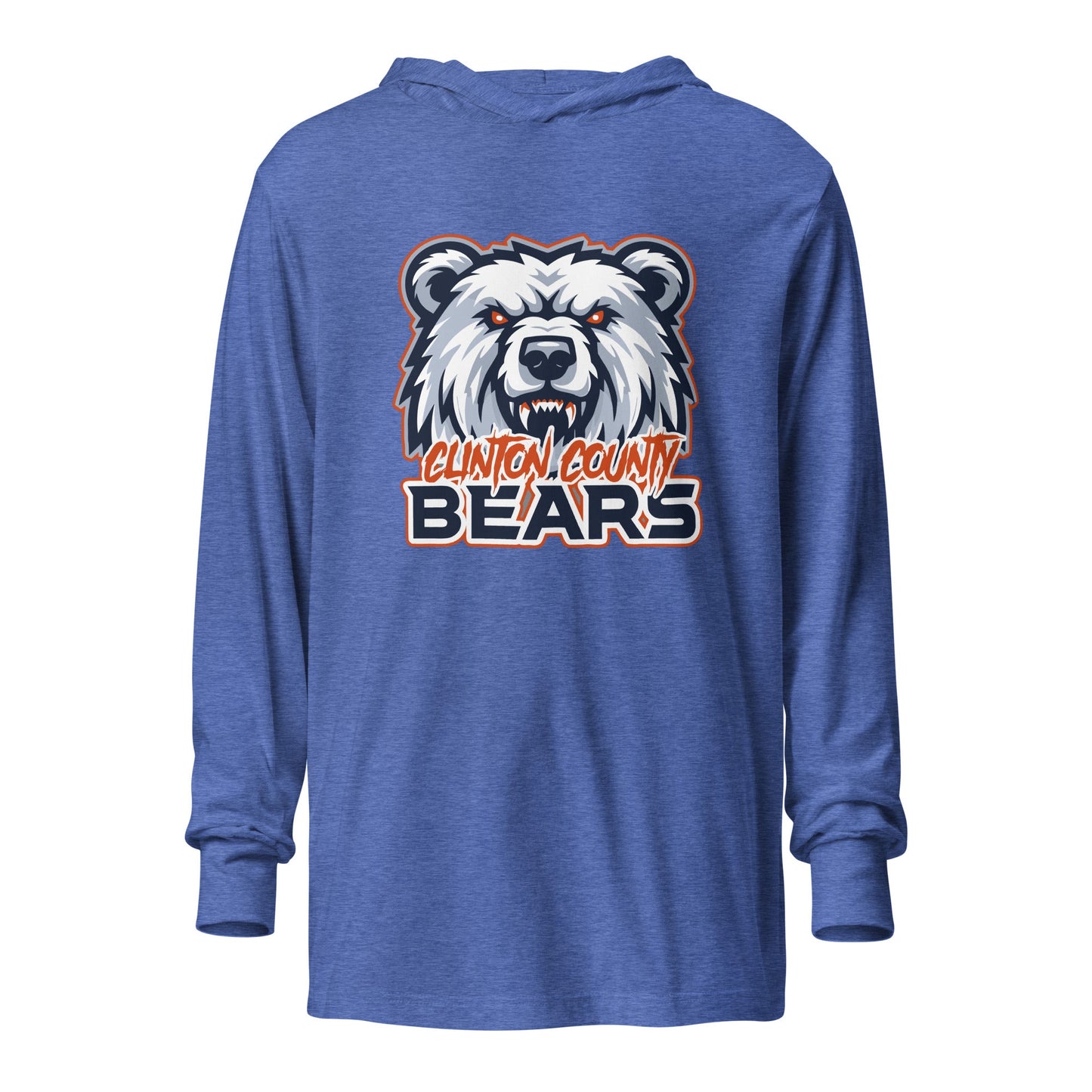 Performance | Hooded Long Sleeve T Shirt | CLINTON COUNTY BEARS | Bears Mascot Logo