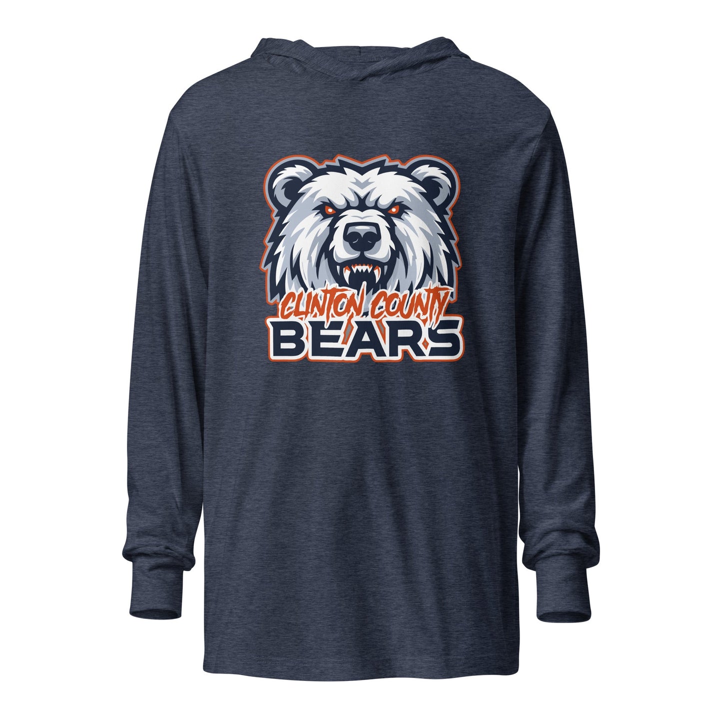 Performance | Hooded Long Sleeve T Shirt | CLINTON COUNTY BEARS | Bears Mascot Logo