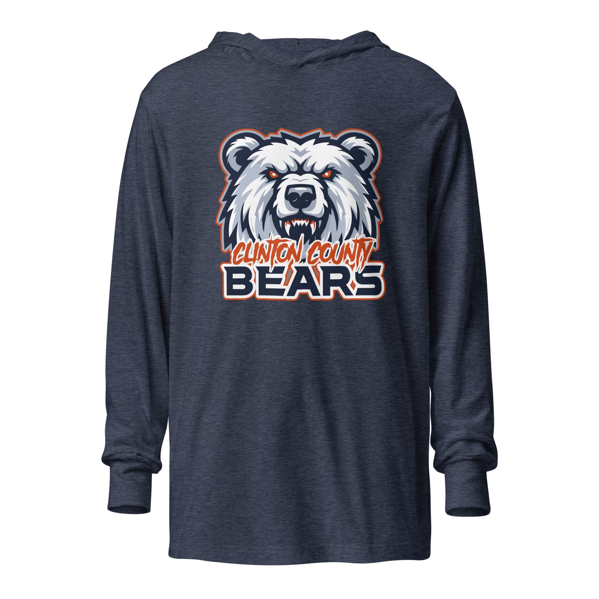 Performance | Hooded Long Sleeve T Shirt | CLINTON COUNTY BEARS | Bears Mascot Logo