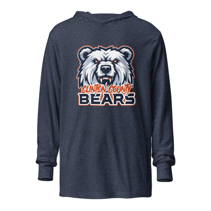 Performance | Hooded Long Sleeve T Shirt | CLINTON COUNTY BEARS | Bears Mascot Logo