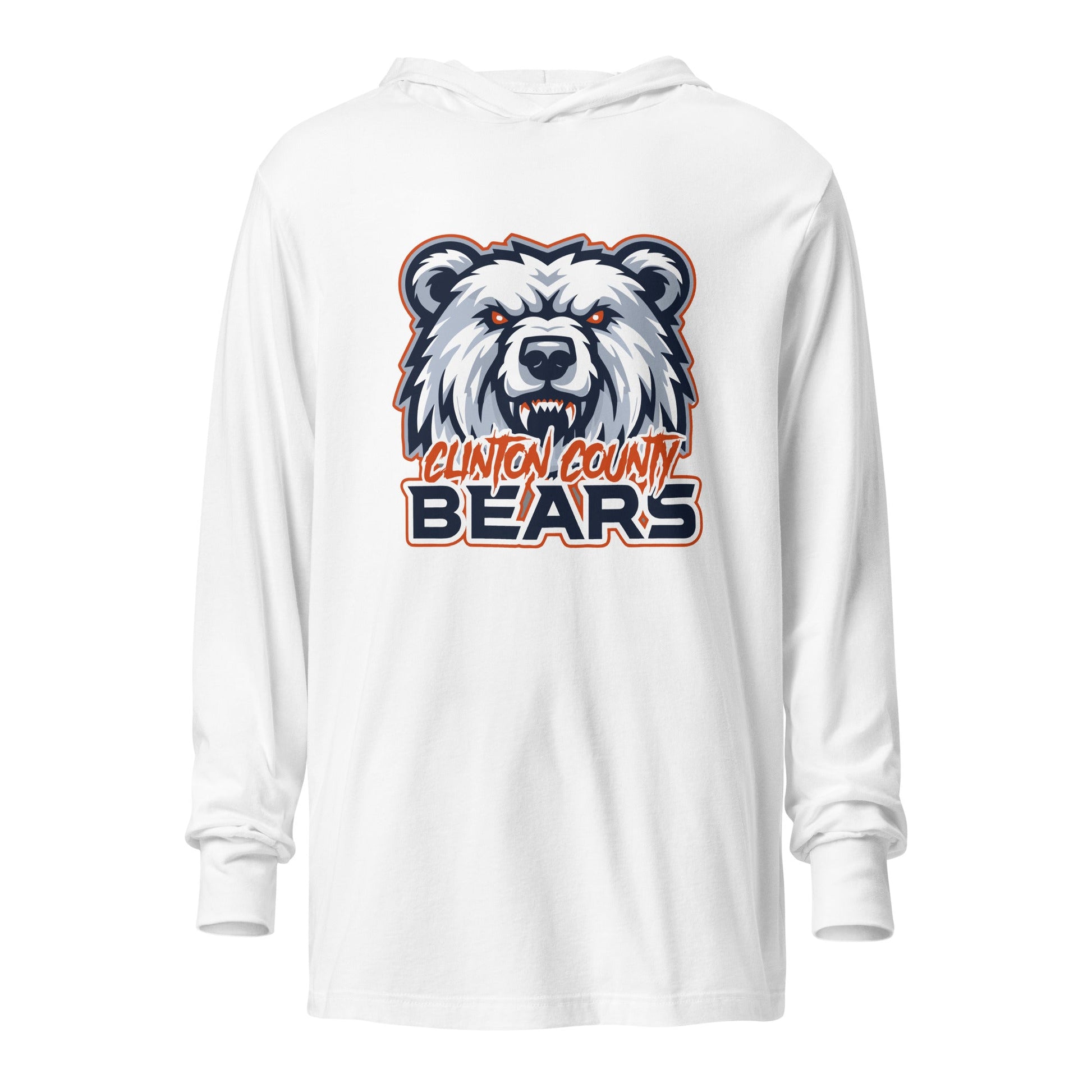 Performance | Hooded Long Sleeve T Shirt | CLINTON COUNTY BEARS | Bears Mascot Logo