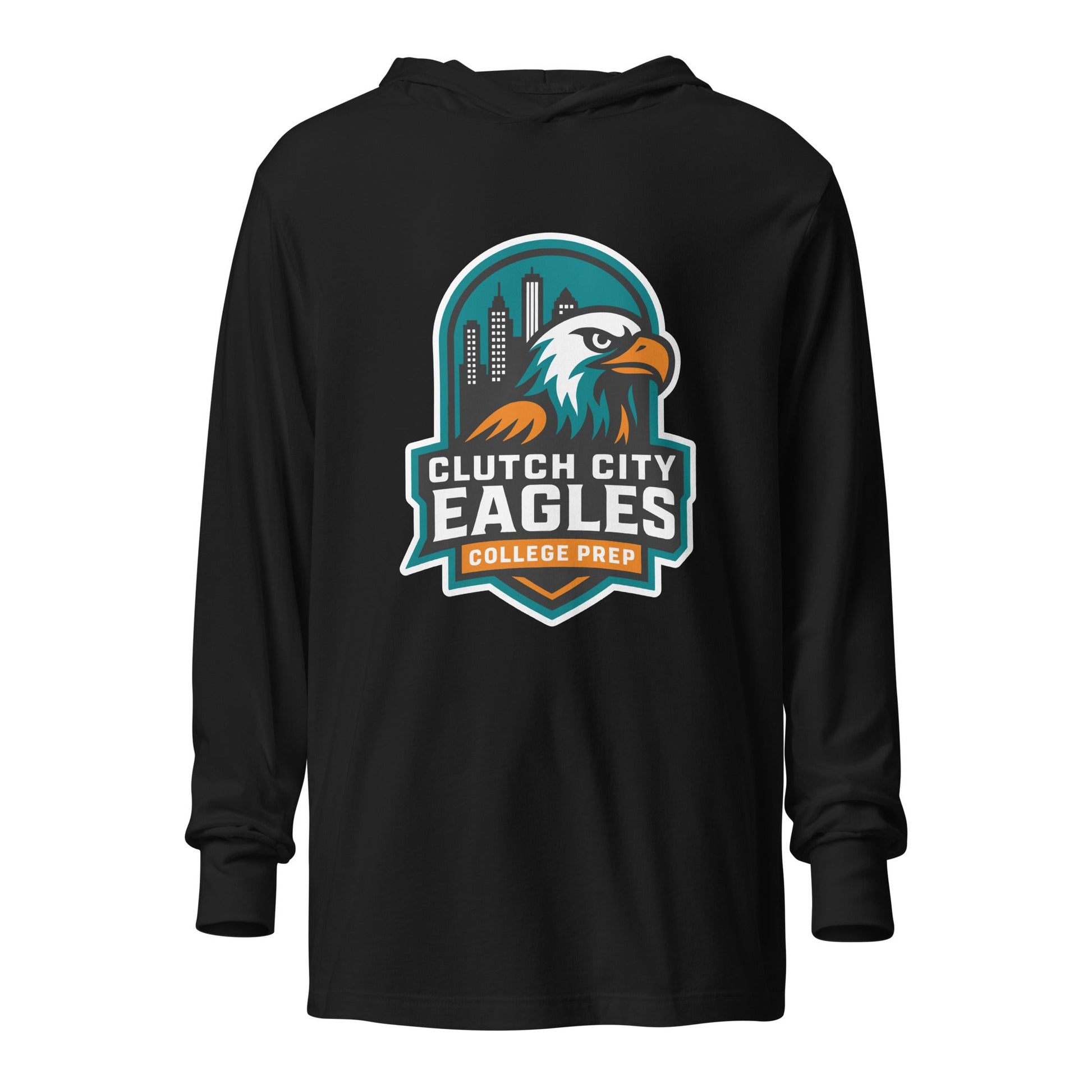 Performance | Hooded Long Sleeve T Shirt | Clutch City College Prep | Shield Logo
