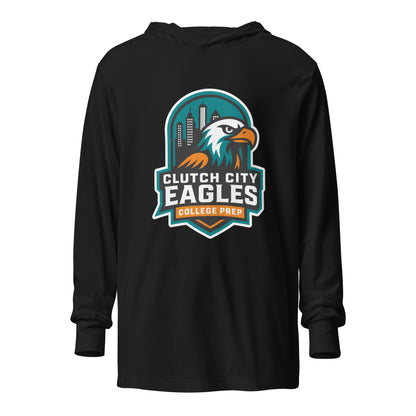 Performance | Hooded Long Sleeve T Shirt | Clutch City College Prep | Shield Logo