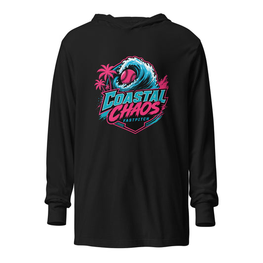 Performance | Hooded Long Sleeve T Shirt | Coastal Chaos Fastpitch | Emblem Logo