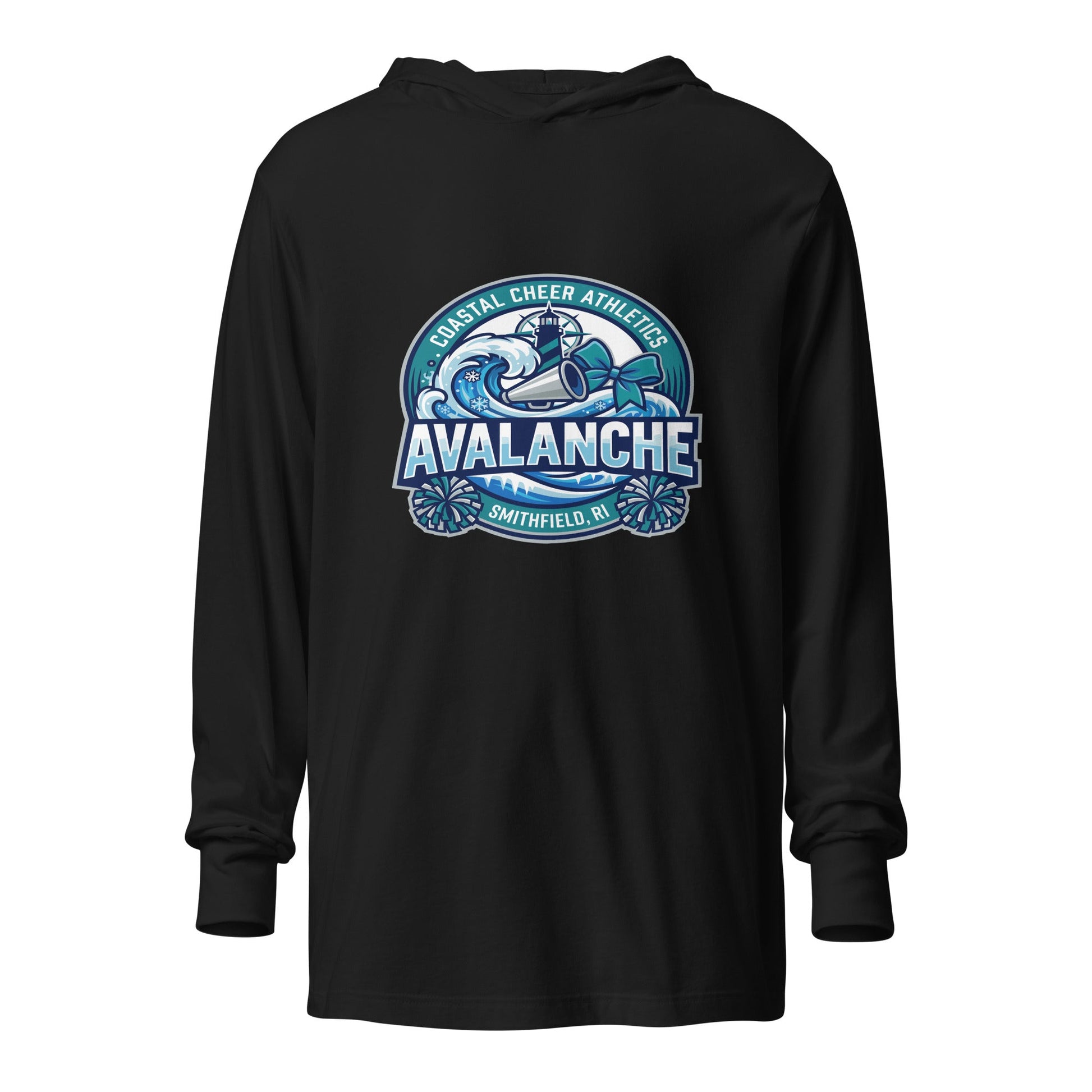 Performance | Hooded Long Sleeve T Shirt | Coastal Cheer Athletics Avalanche