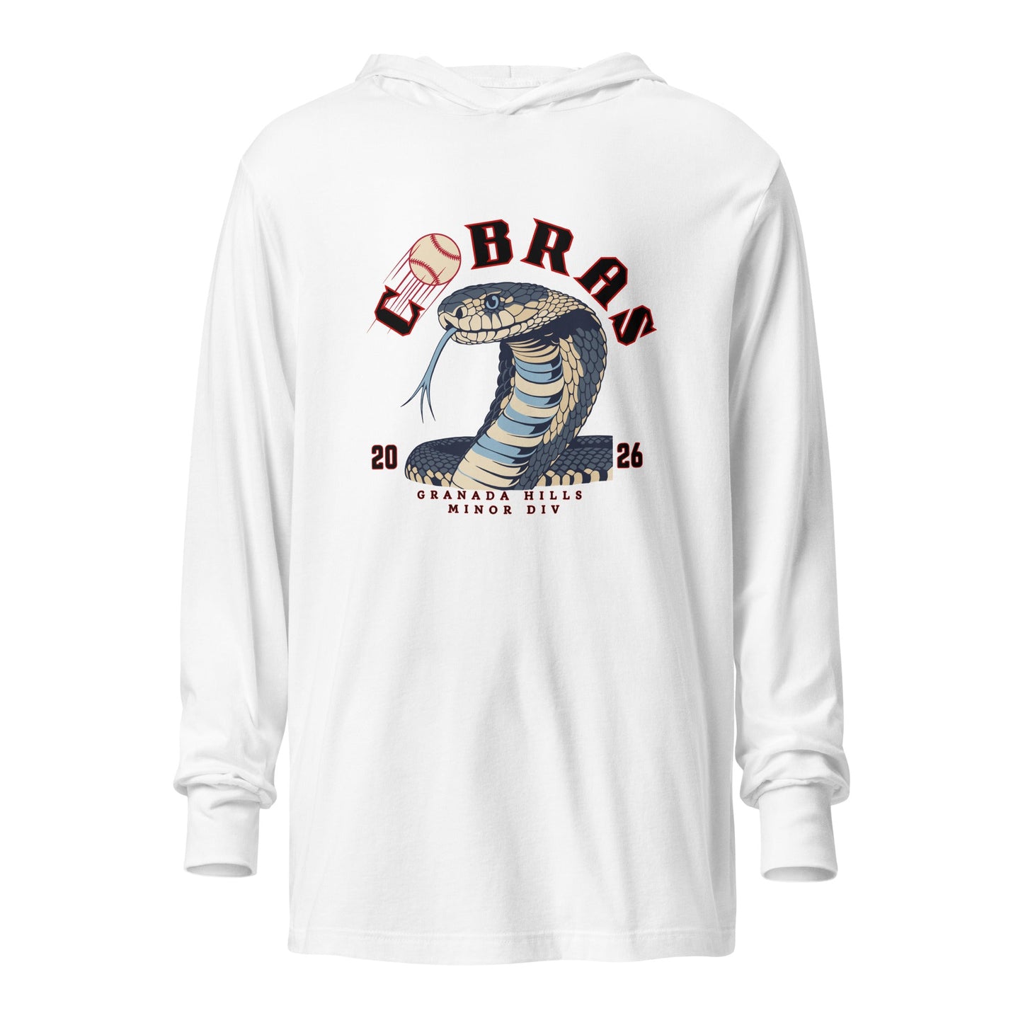 Performance | Hooded Long Sleeve T Shirt | Cobras '26 | Minor Div Logo