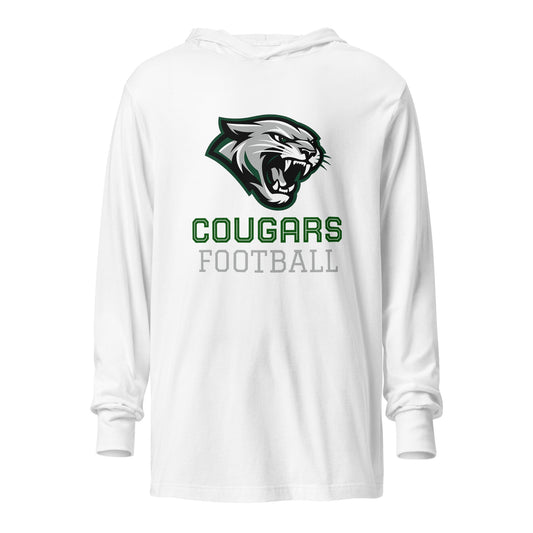 Performance | Hooded Long Sleeve T Shirt | Colts Neck Cougars | Youth Tackle Football (AYF) | Strike Mascot Logo