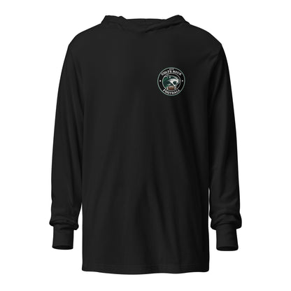 Performance | Hooded Long Sleeve T Shirt | Colts Neck Cougars | Youth Tackle Football (AYF) | Varsity Badge Logo