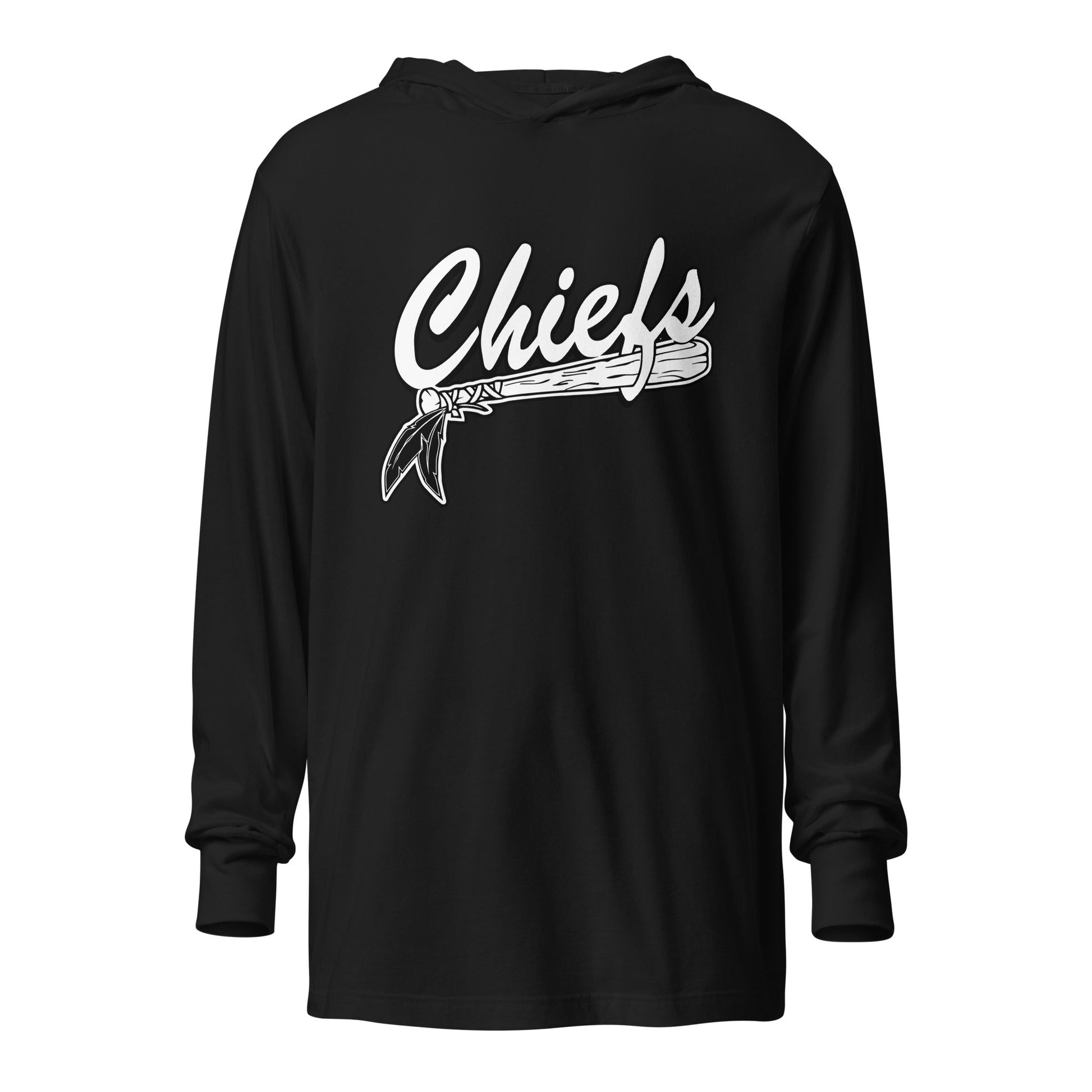 Performance | Hooded Long Sleeve T Shirt | Connetquot Chiefs | Letter Crest Logo