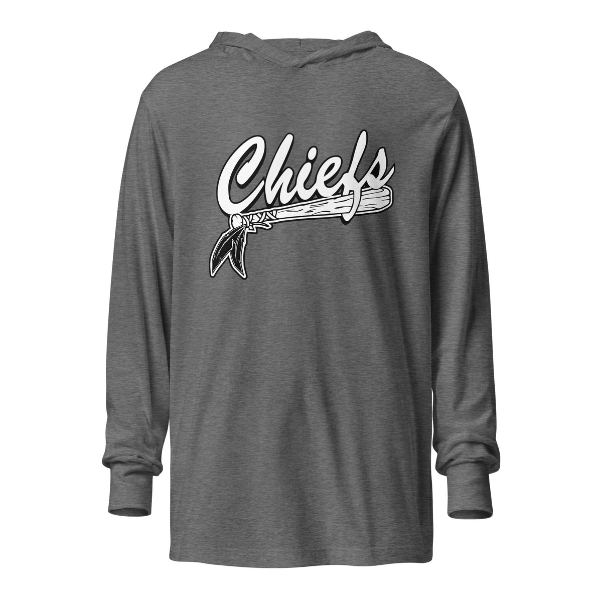 Performance | Hooded Long Sleeve T Shirt | Connetquot Chiefs | Letter Crest Logo