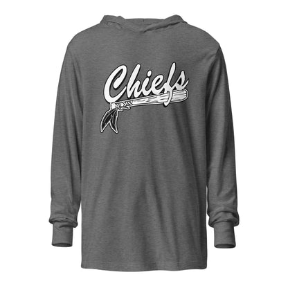 Performance | Hooded Long Sleeve T Shirt | Connetquot Chiefs | Letter Crest Logo