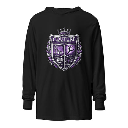 Performance | Hooded Long Sleeve T Shirt | Couture Productions | Couture Shield Logo
