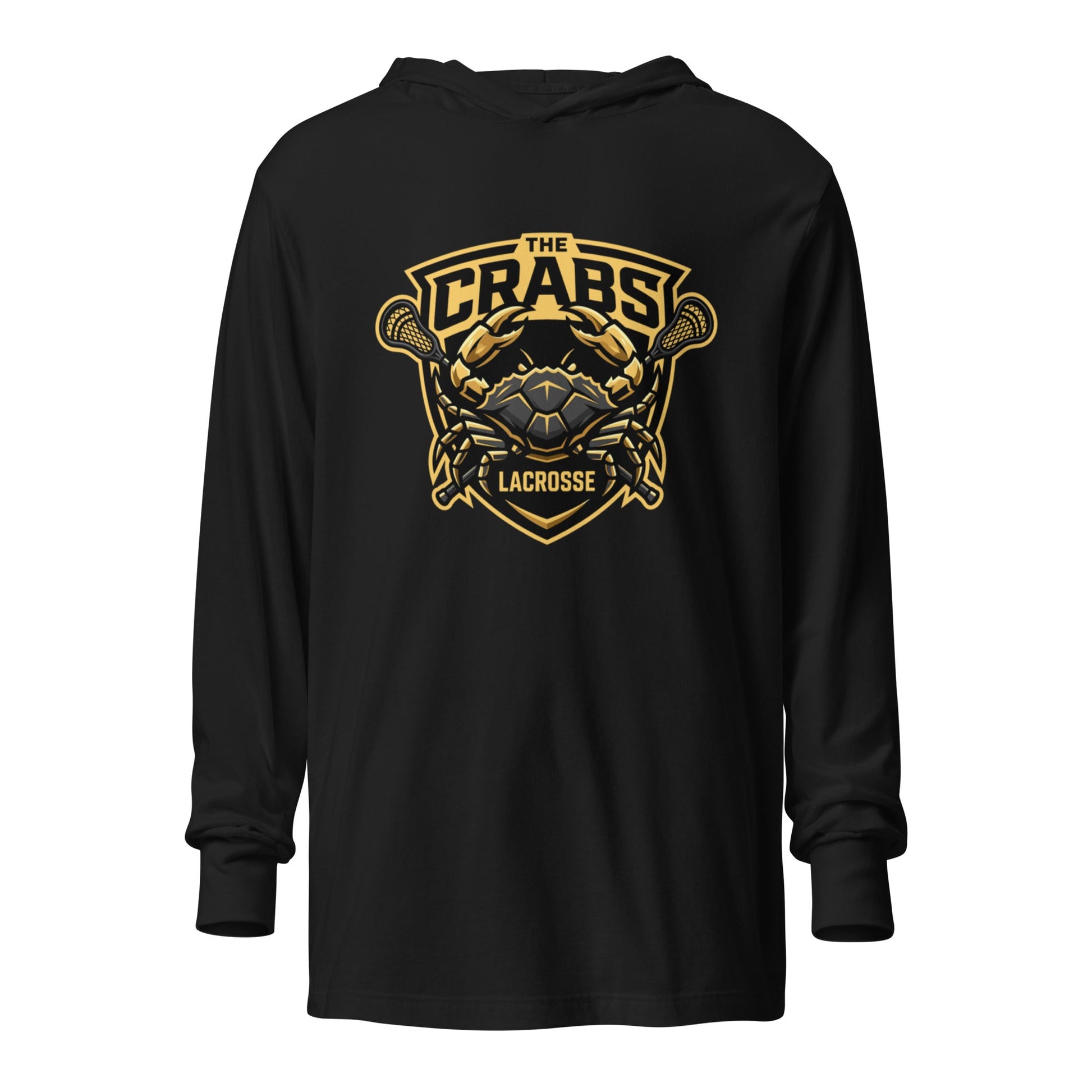 Performance | Hooded Long Sleeve T Shirt | Crabs lax | Badge Logo