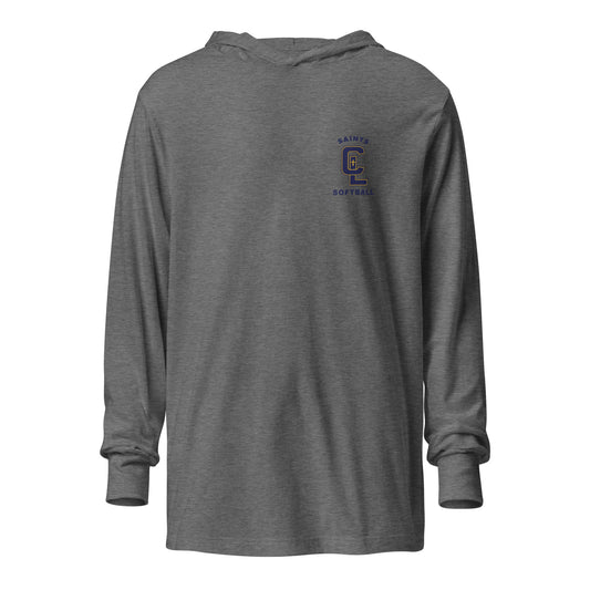 Performance | Hooded Long Sleeve T Shirt | Crean Lutheran Softball | Navy CL Softball Logo