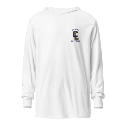 Performance | Hooded Long Sleeve T Shirt | Crean Lutheran Softball | Navy CL Softball Logo